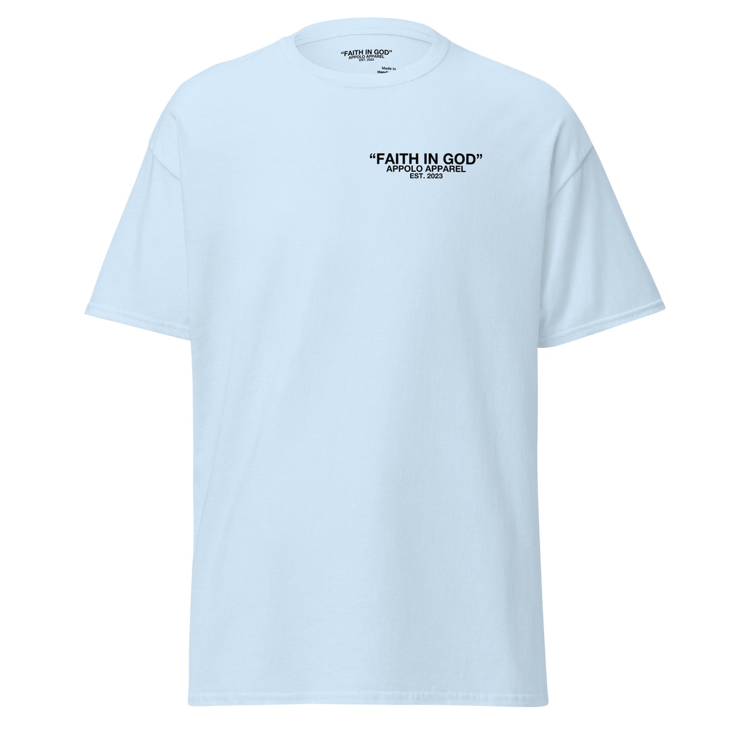 “FAITH IN GOD” WHITE FITTED TEE