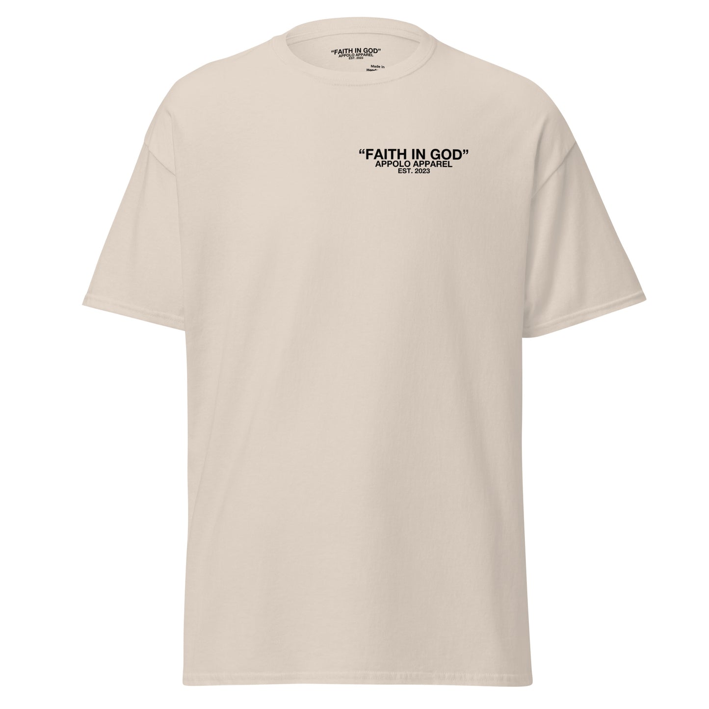 “FAITH IN GOD” WHITE FITTED TEE