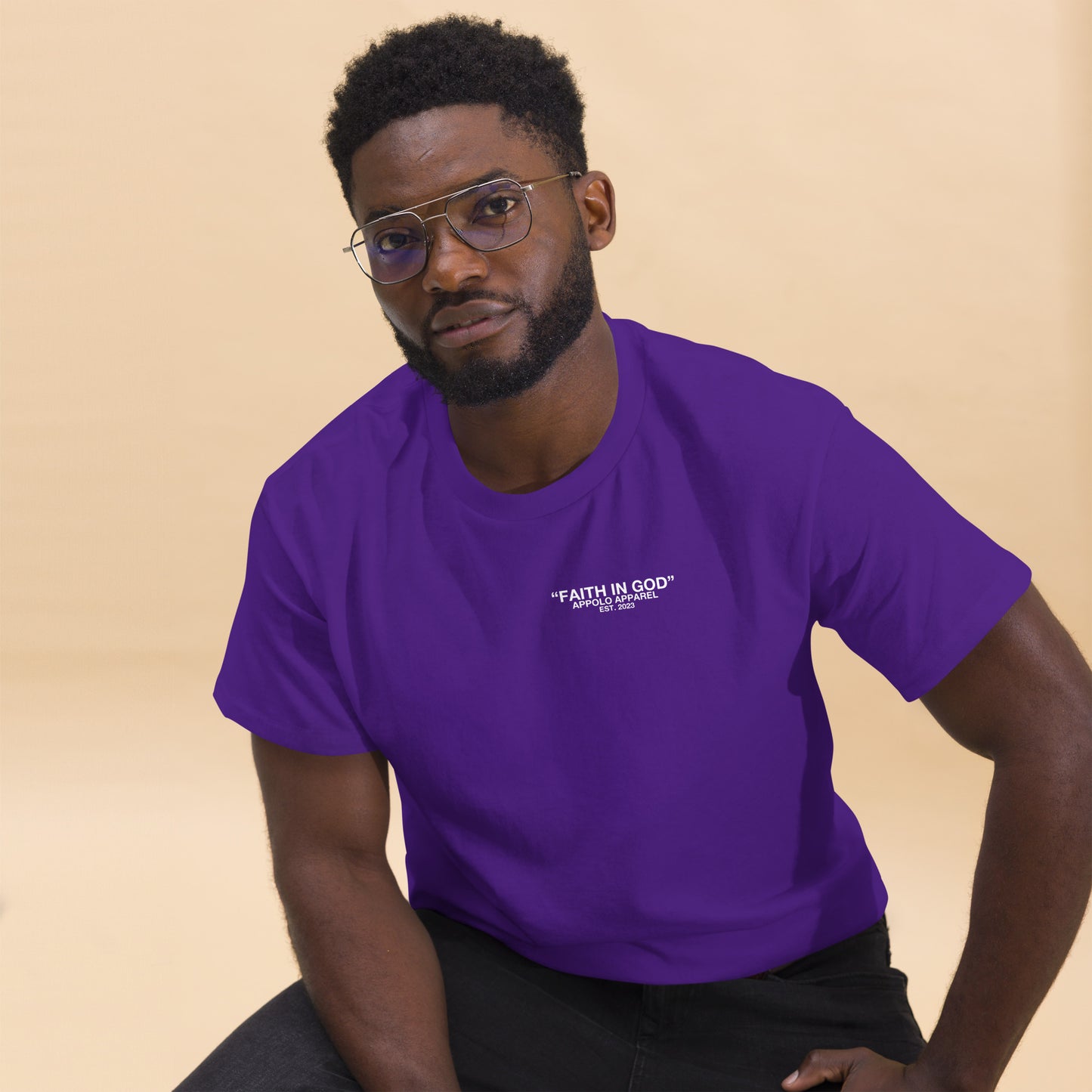 “FAITH IN GOD” DARK FITTED TEE