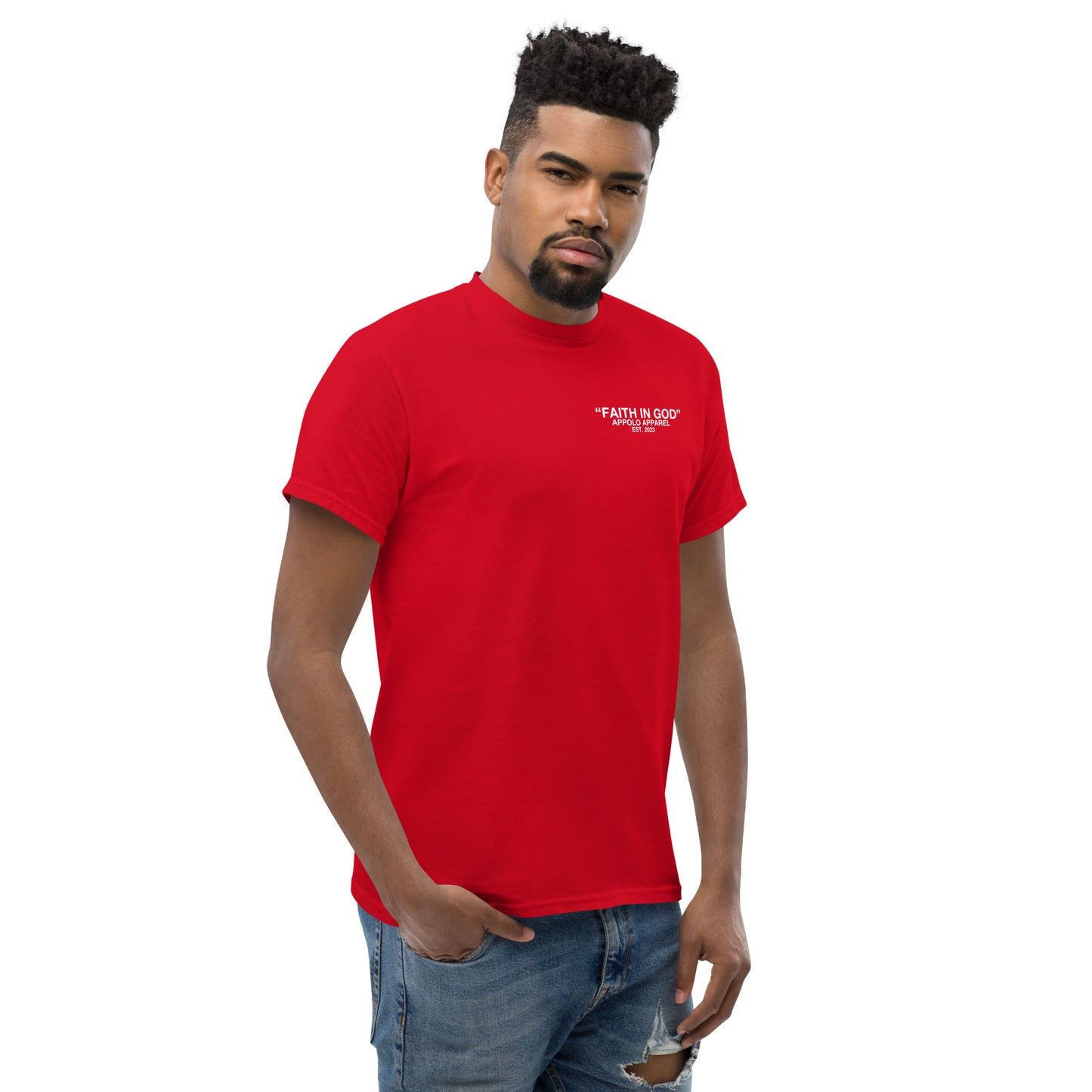 “FAITH IN GOD” DARK FITTED TEE
