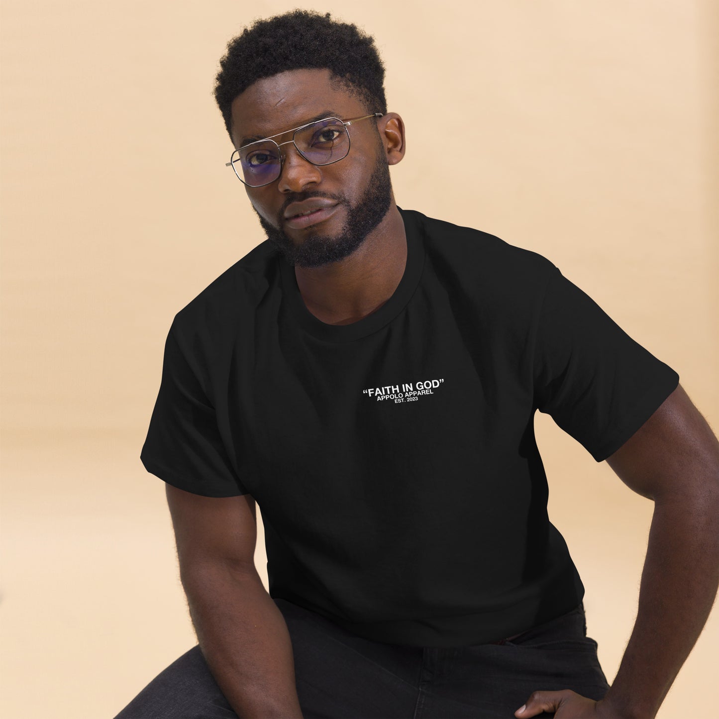 “FAITH IN GOD” DARK FITTED TEE