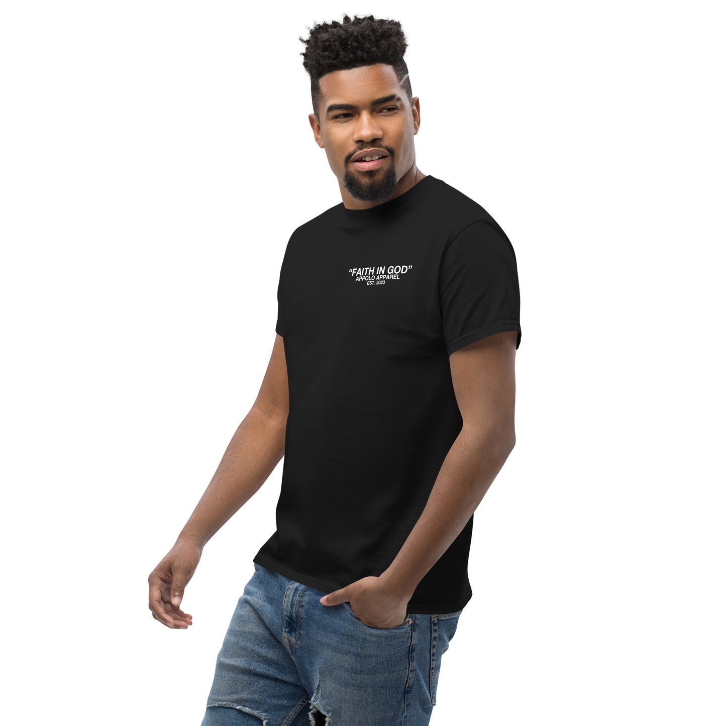 “FAITH IN GOD” DARK FITTED TEE