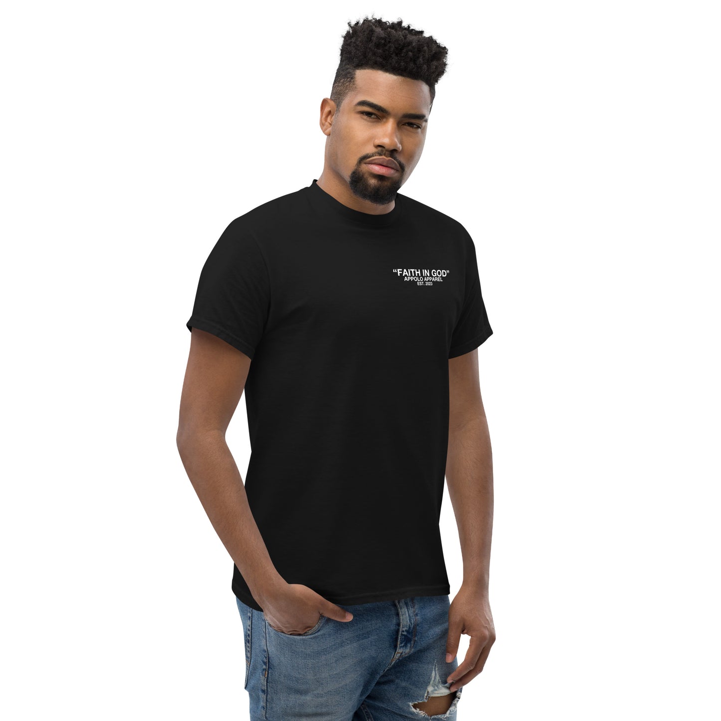 “FAITH IN GOD” DARK FITTED TEE