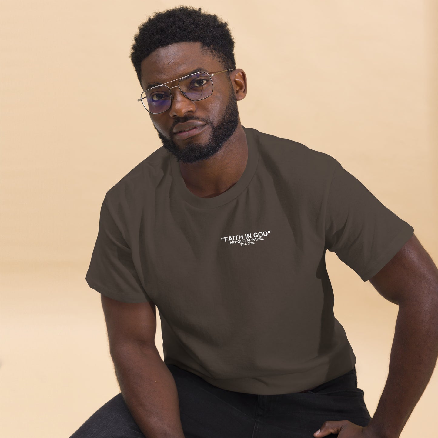 “FAITH IN GOD” DARK FITTED TEE