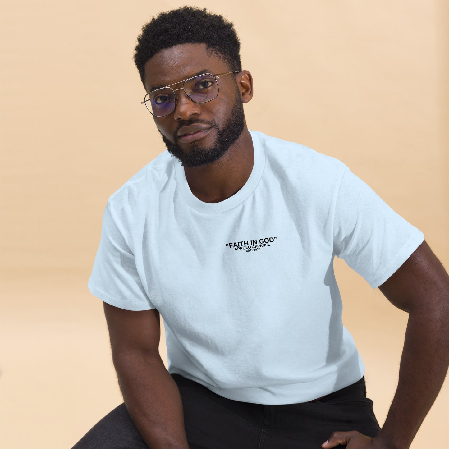 “FAITH IN GOD” WHITE FITTED TEE