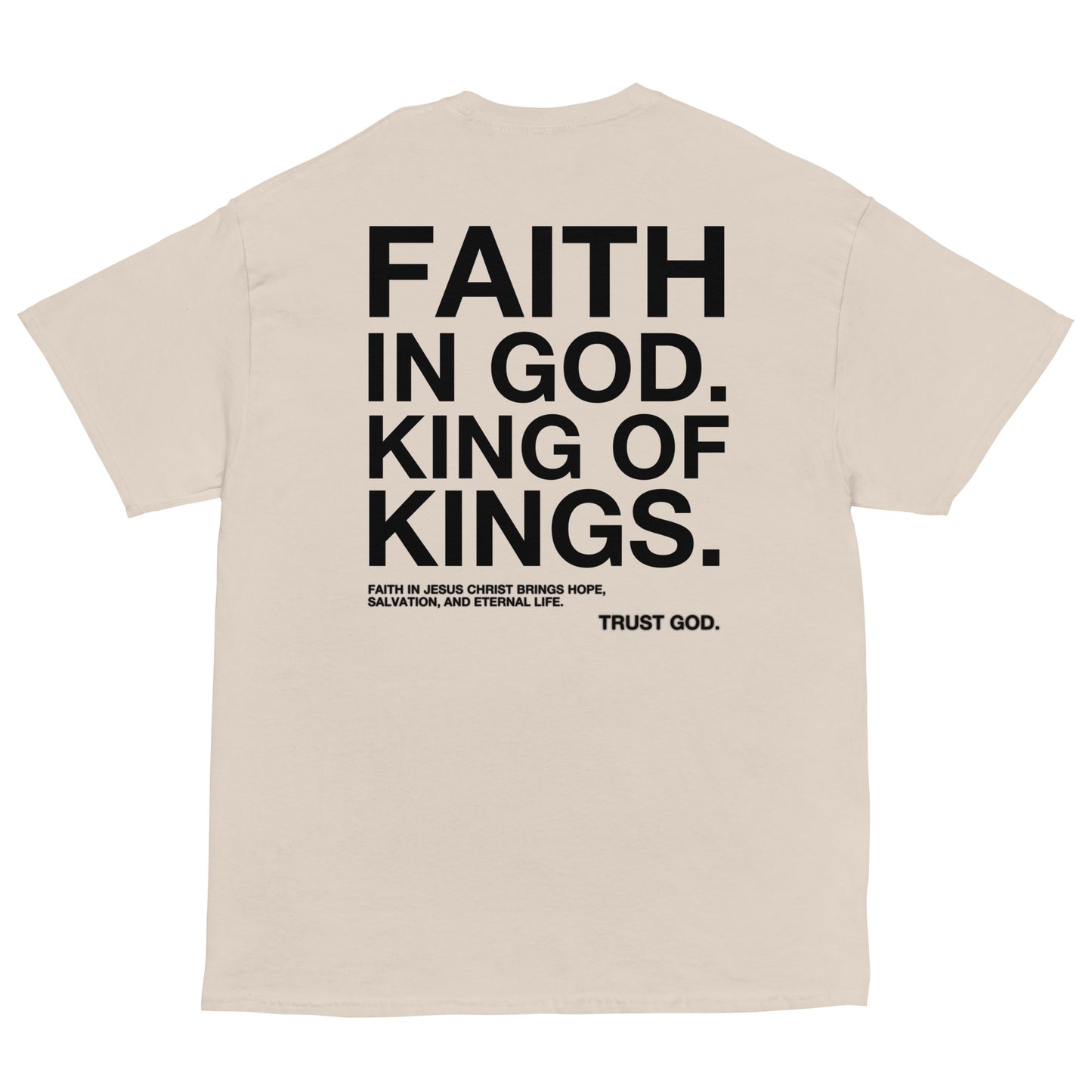 “FAITH IN GOD” WHITE FITTED TEE
