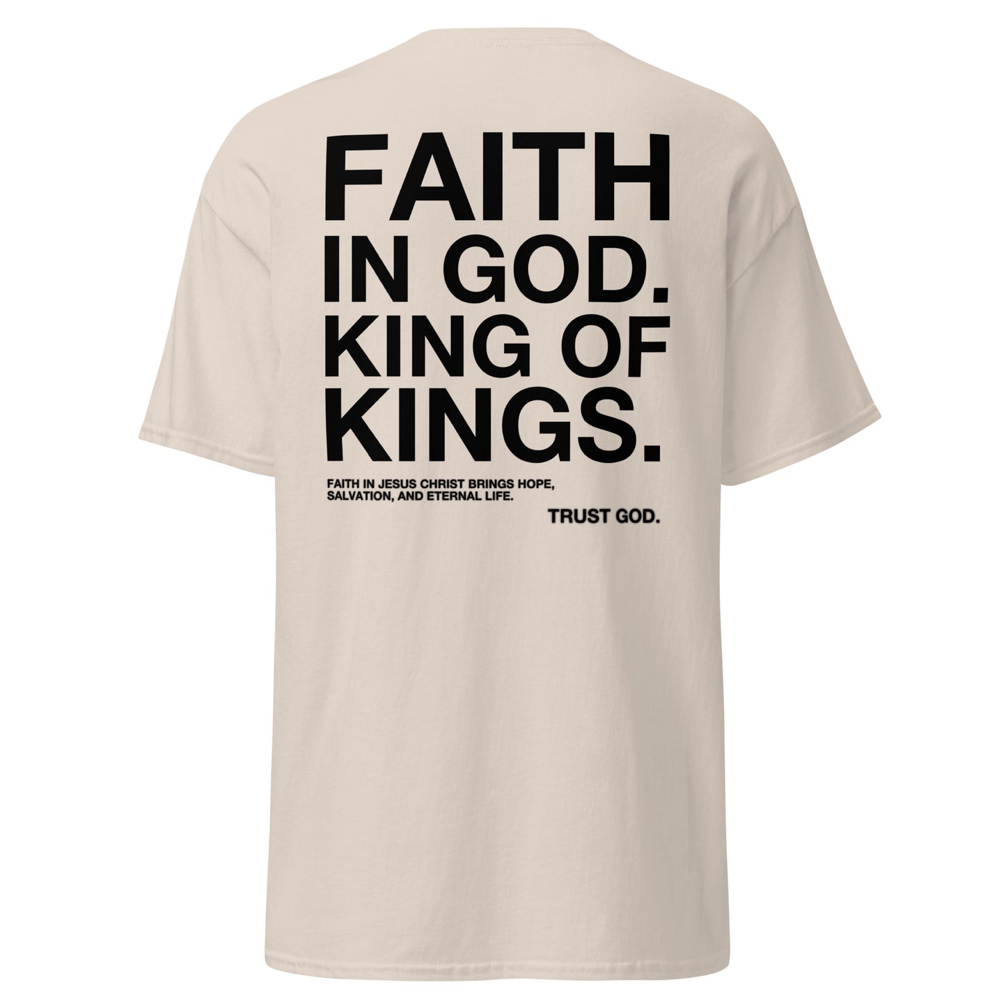 “FAITH IN GOD” WHITE FITTED TEE