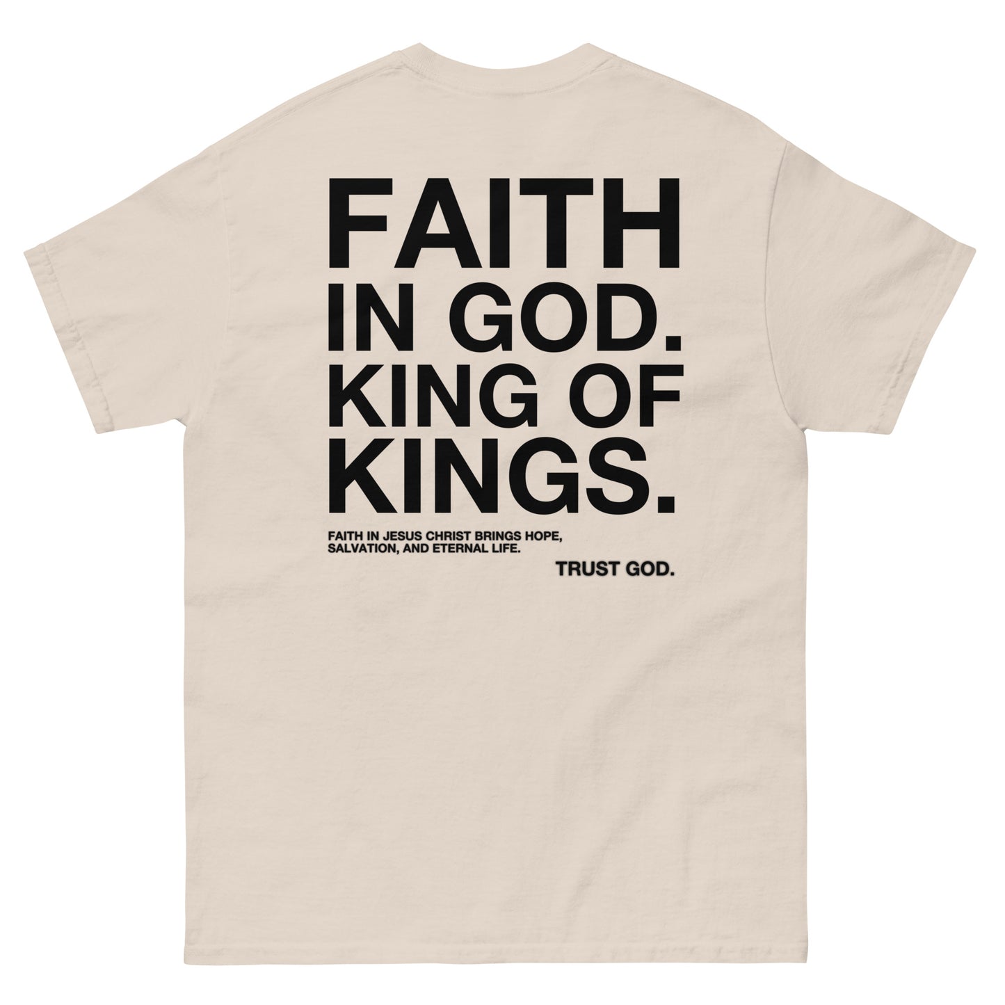 “FAITH IN GOD” WHITE FITTED TEE