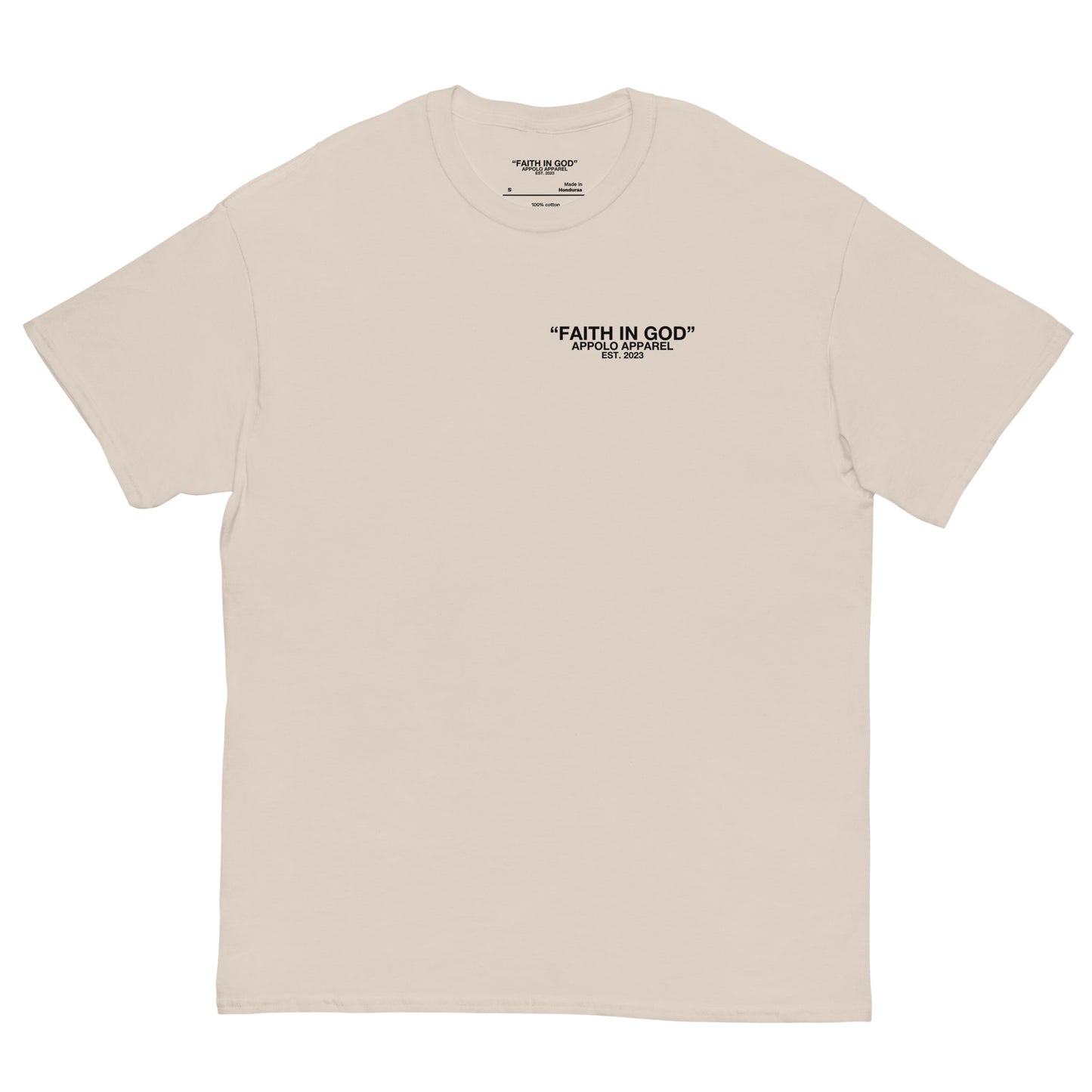“FAITH IN GOD” WHITE FITTED TEE