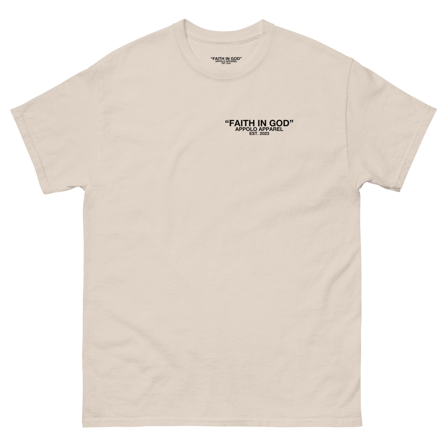 “FAITH IN GOD” WHITE FITTED TEE