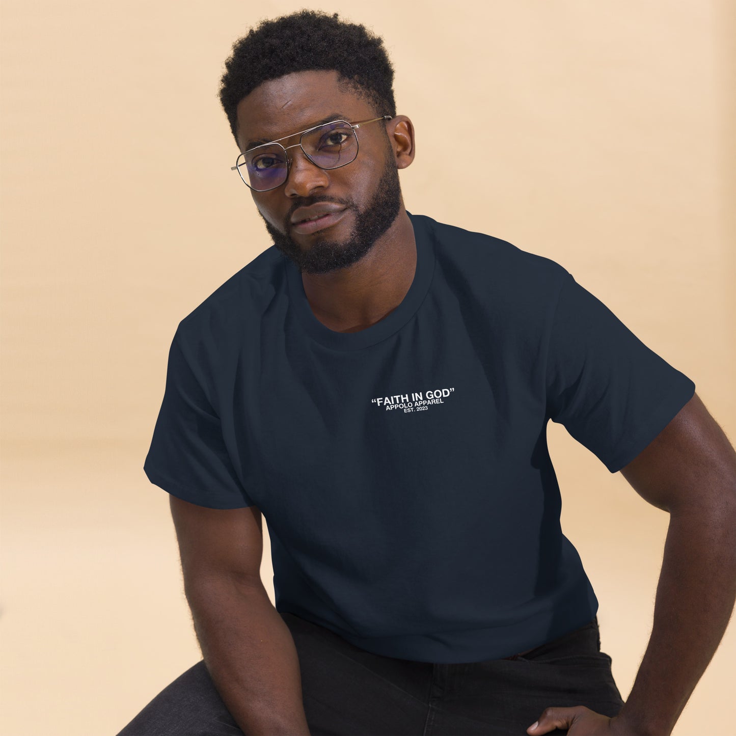 “FAITH IN GOD” DARK FITTED TEE