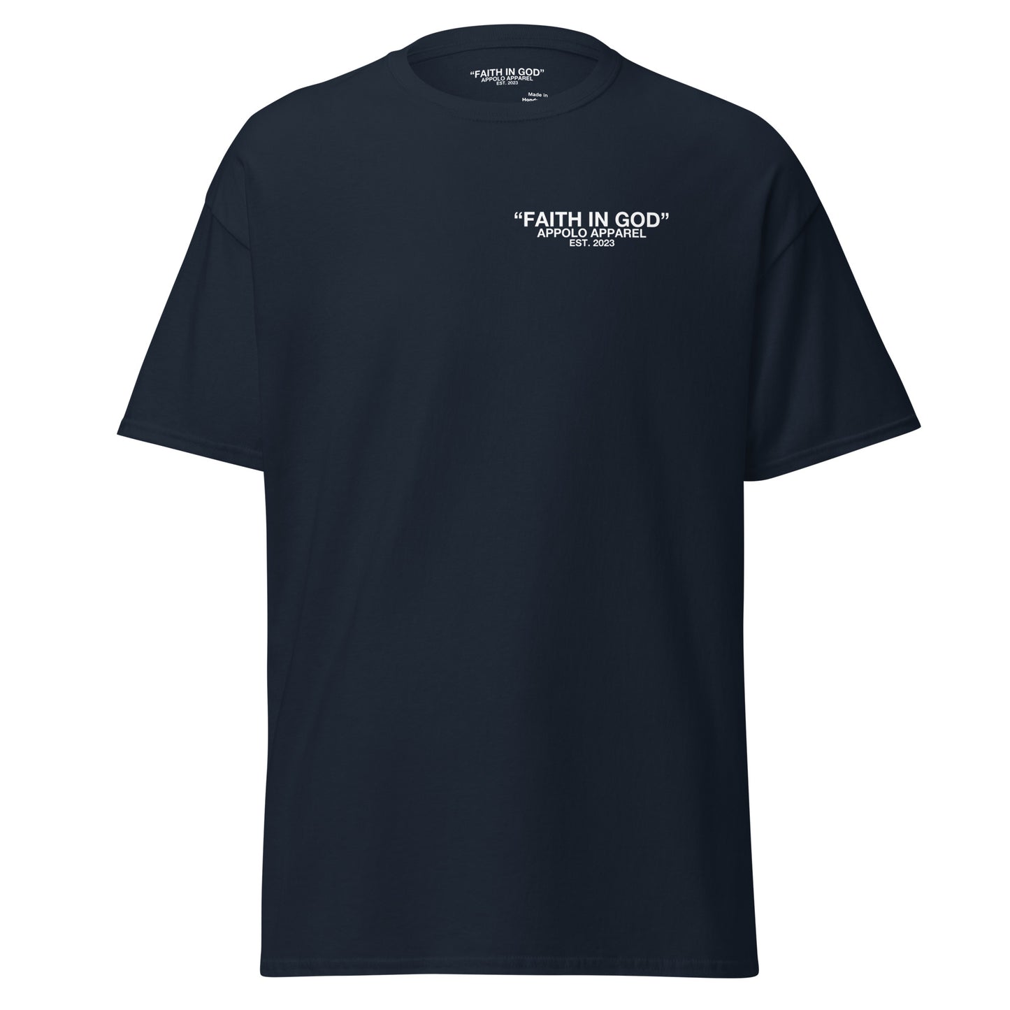 “FAITH IN GOD” DARK FITTED TEE