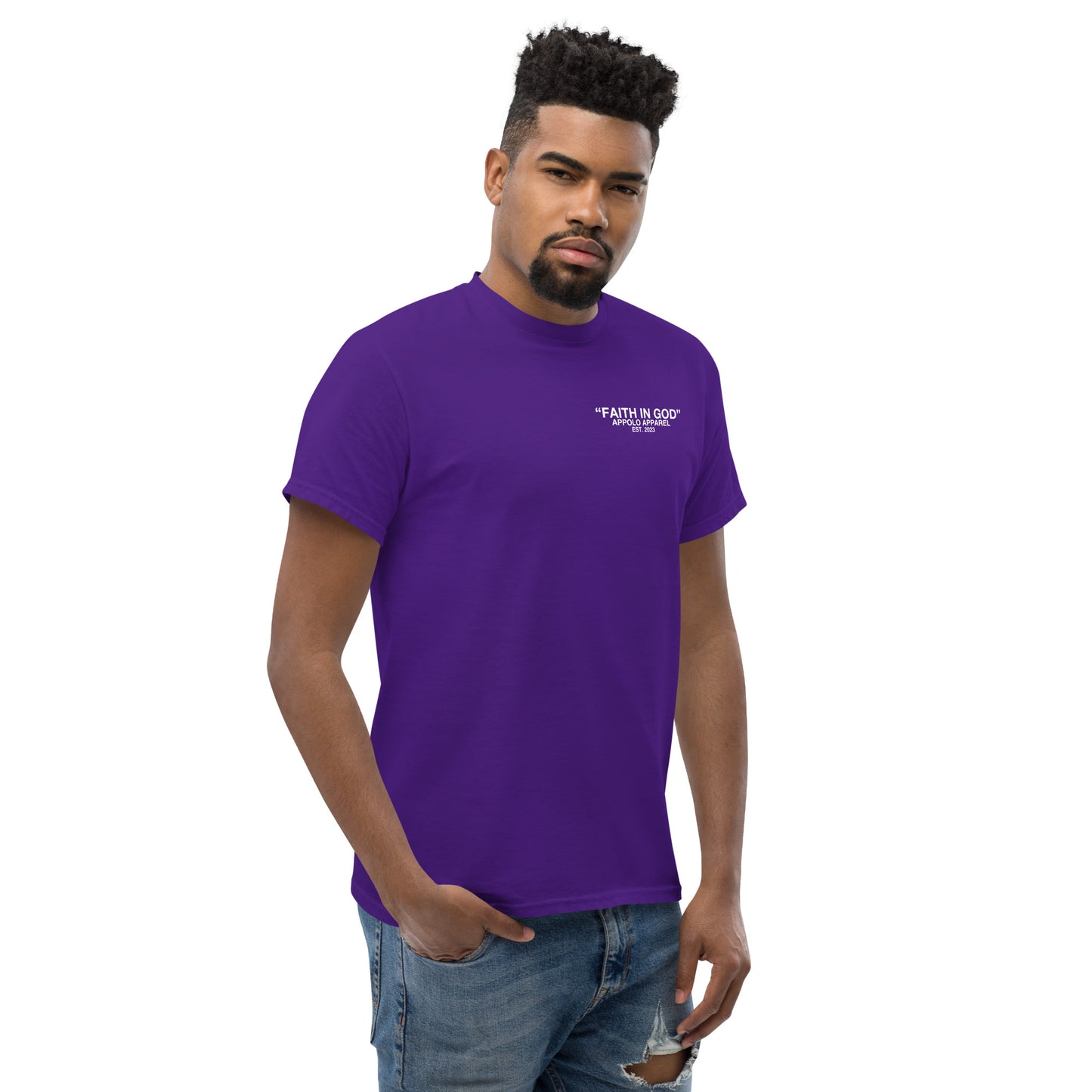 “FAITH IN GOD” DARK FITTED TEE