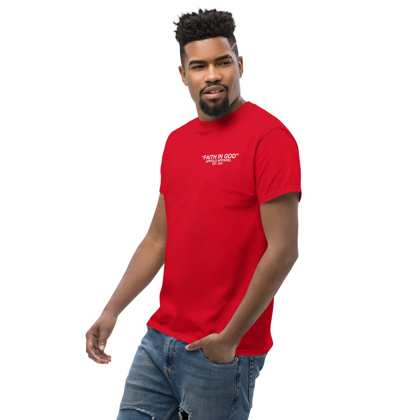 “FAITH IN GOD” DARK FITTED TEE