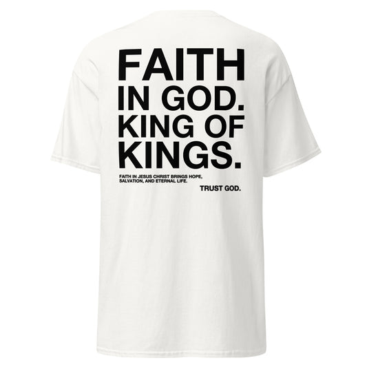 “FAITH IN GOD” WHITE FITTED TEE