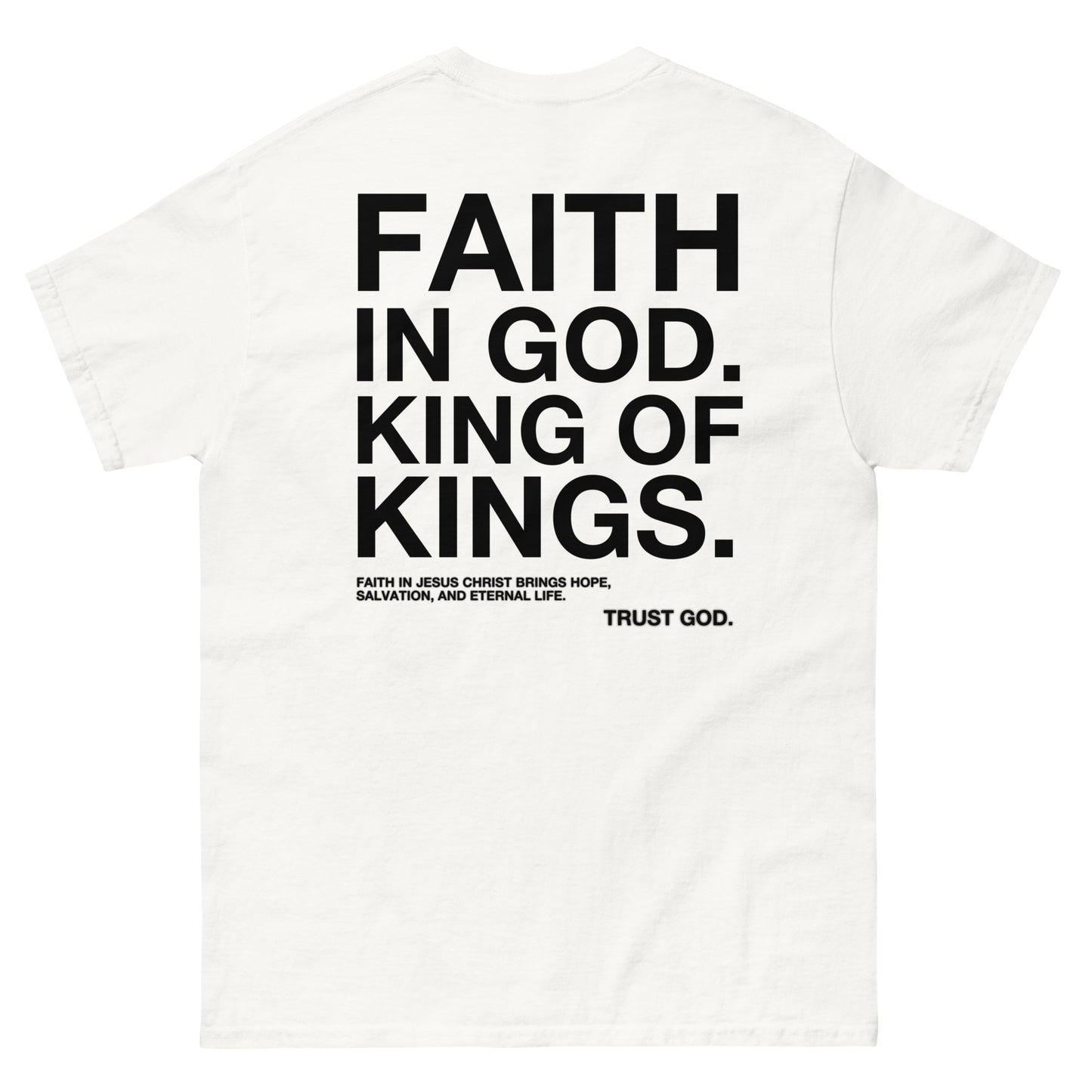 “FAITH IN GOD” WHITE FITTED TEE