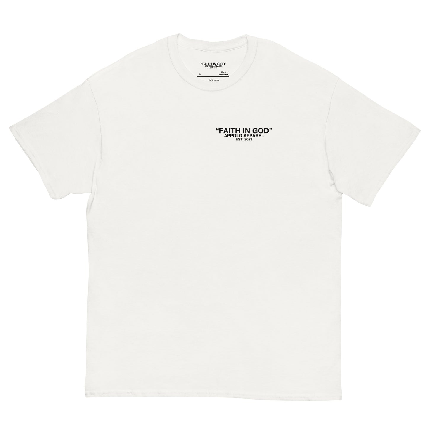 “FAITH IN GOD” WHITE FITTED TEE